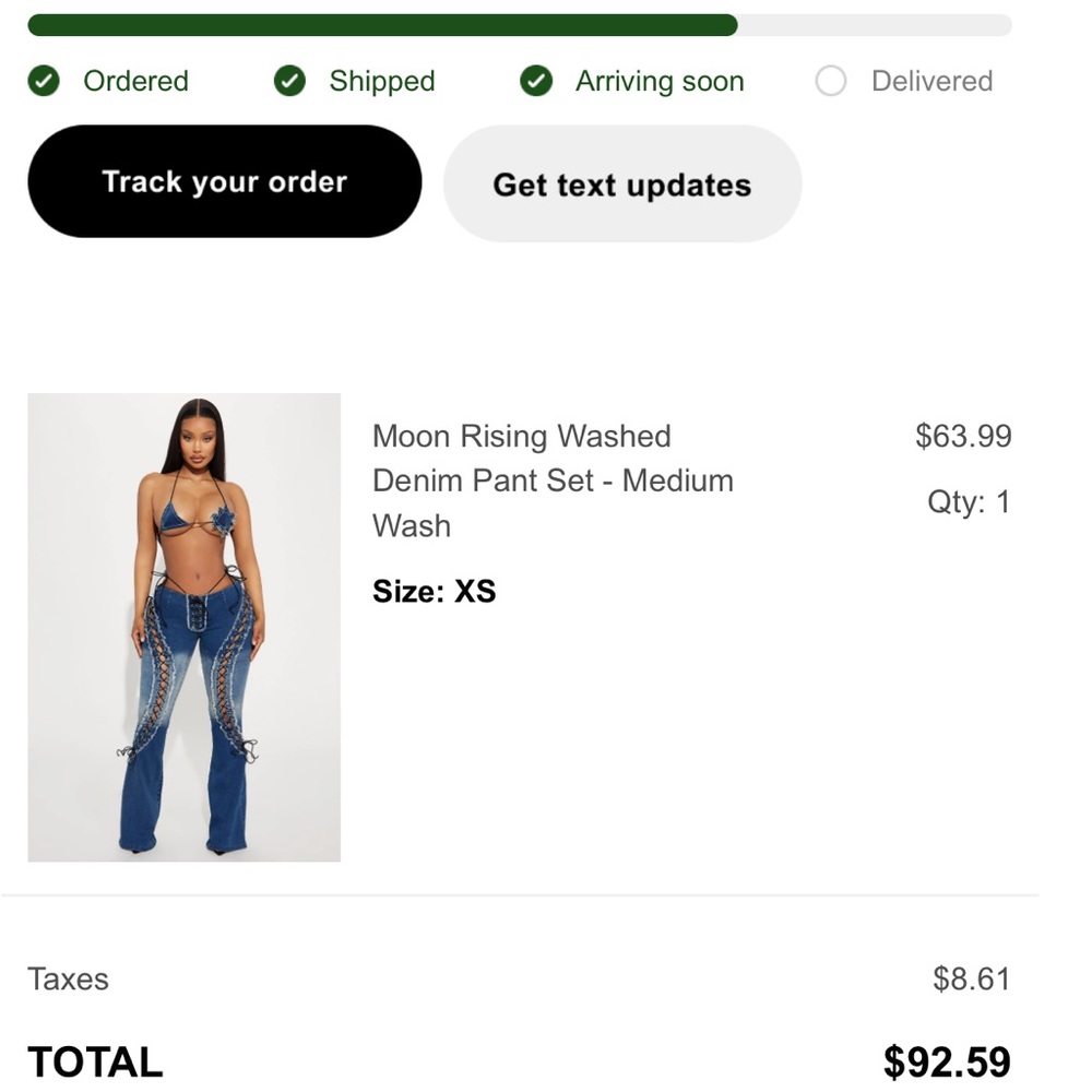 Fashion Nova Moon Rising Washed Denim Pants Set - Picture 4 of 4